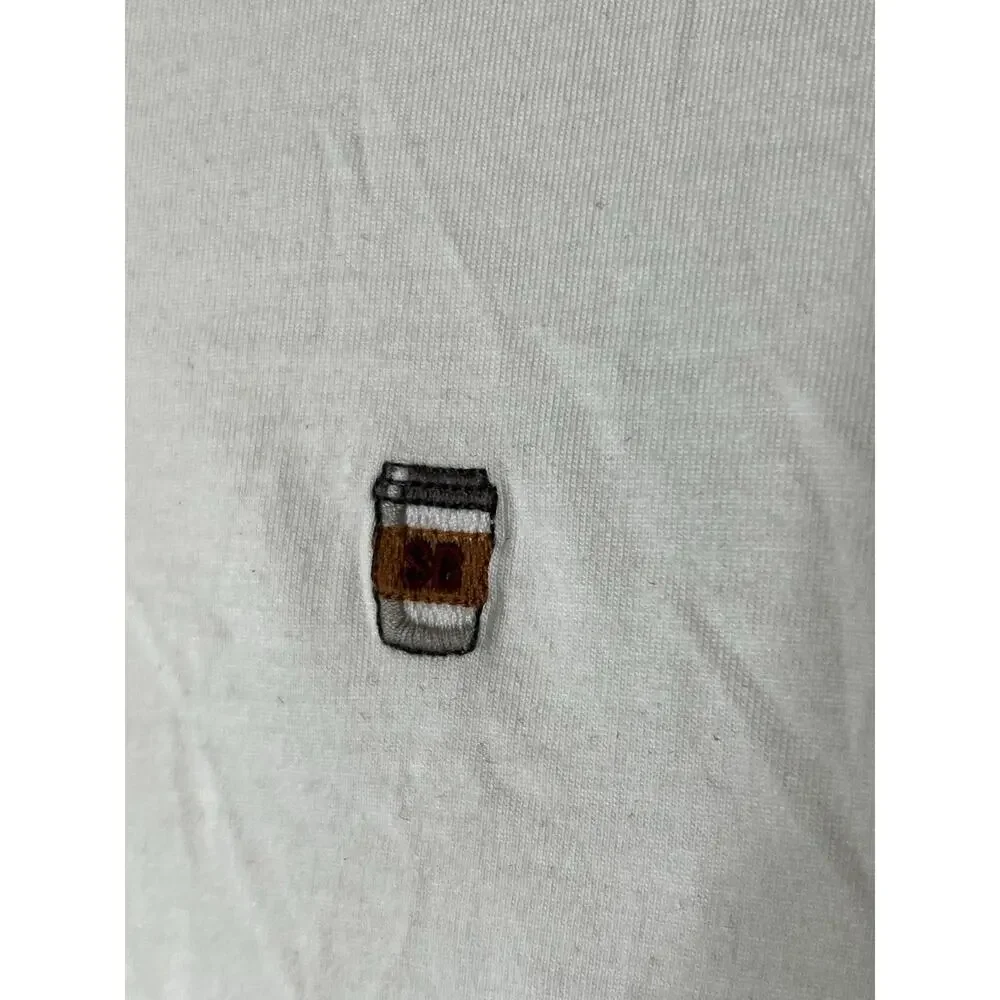 Aritzia Sunday Best White Coffee Icon Cropped Tee Size Large - Picture 3 of 5